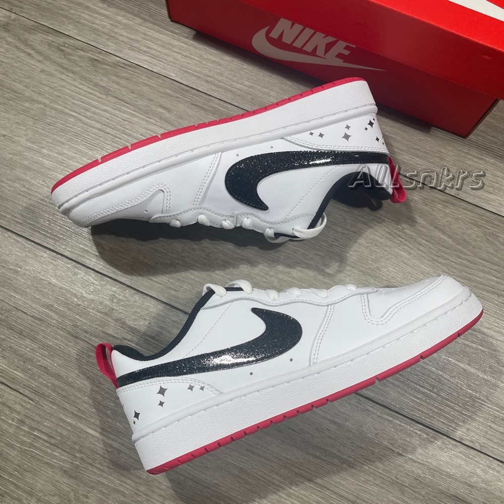 Nike Court Low GS White Pink Grey - Picture 7 of 9